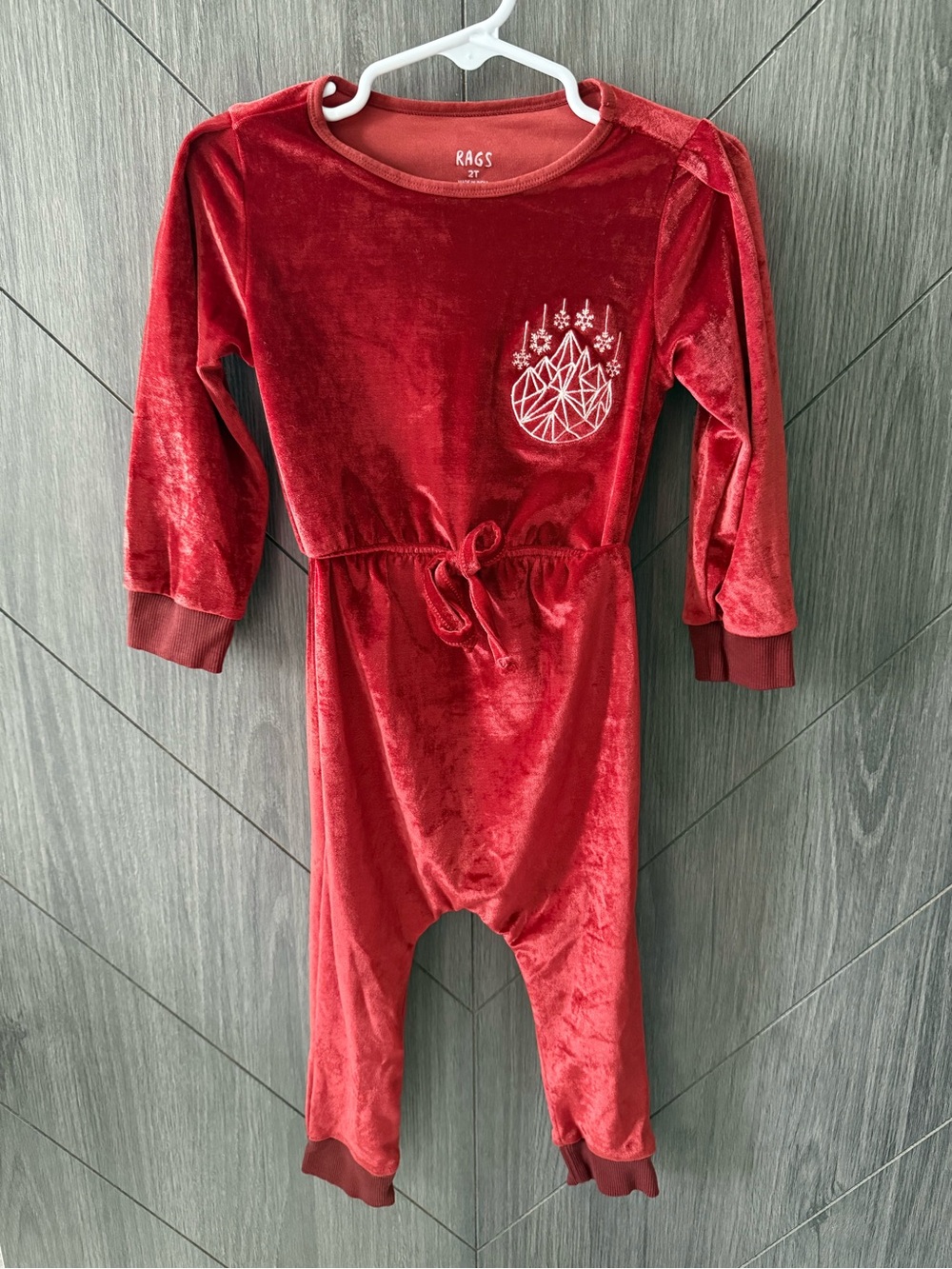 Rags Red Velvet Toddler Holiday Jumpsuit